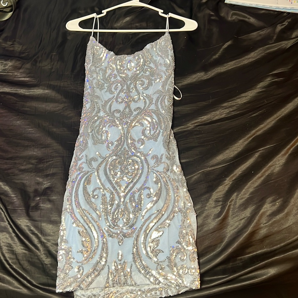 Baby blue short Windsor dress!